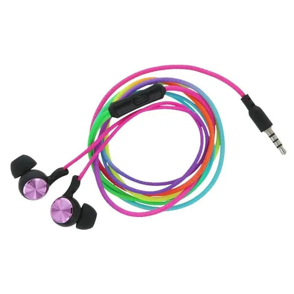 In-Ear Rainbow Earphones with microphone 3.5mm iPhone, Samsung