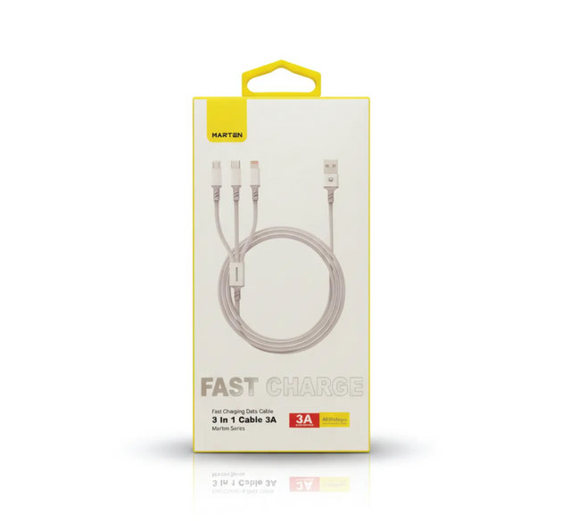 Marten Transferable Data 40W Fast Charging Three-in-One 5A Cable Mobile Phone Charging