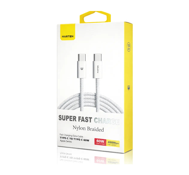 Marten Apple Series Fast Charging Data Cable USB C-C for Iphone 16 & 17